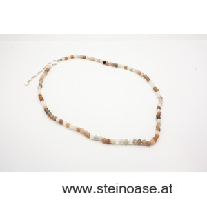Kette Mondstein 'Bunt' facet. 4mm